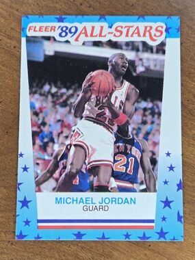 Fleer '89 All-Stars Michael Jordan Basketball Card - Blue White MJ Chicago Bulls